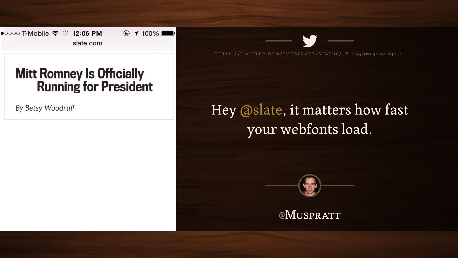 Screenshot of a Slate.com article headline, reading “Mitt Romney Is Officially Running for President”
