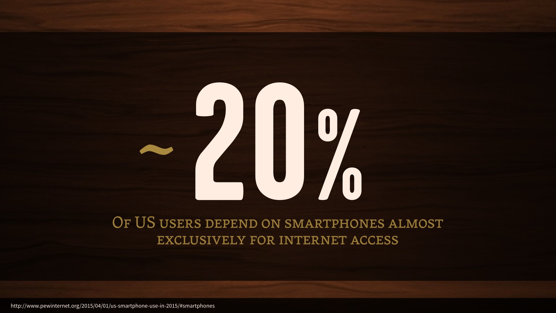 Roughly 20% of US users depend on smartphones almost exclusively for internet access