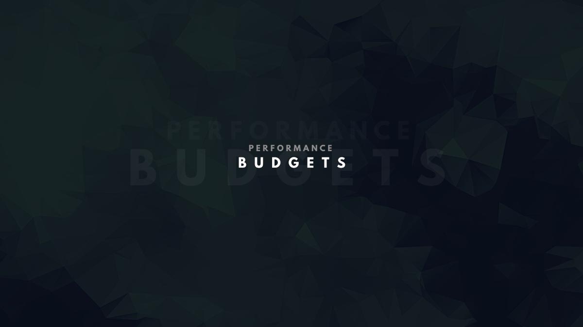 Performance Budgets title slide