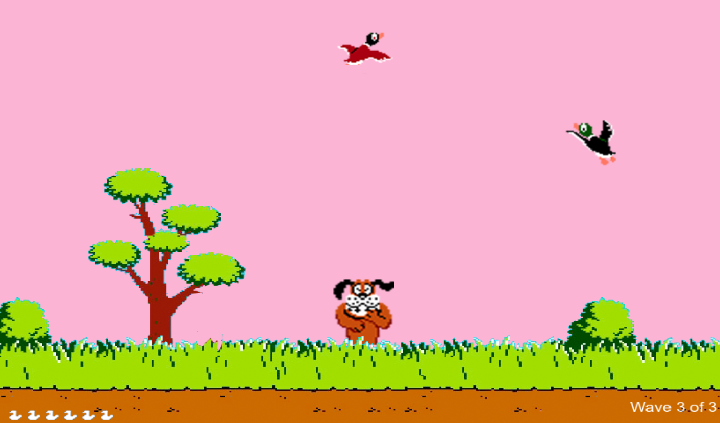 Screenshot of DuckHuntJS game