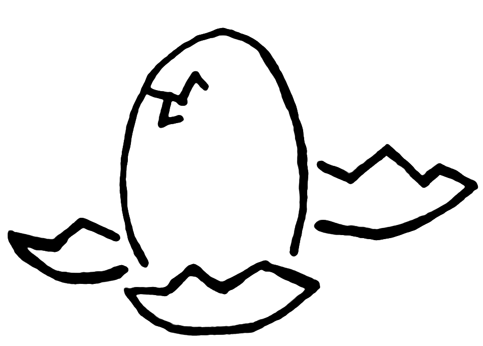 Broken egg containing a cracked egg
